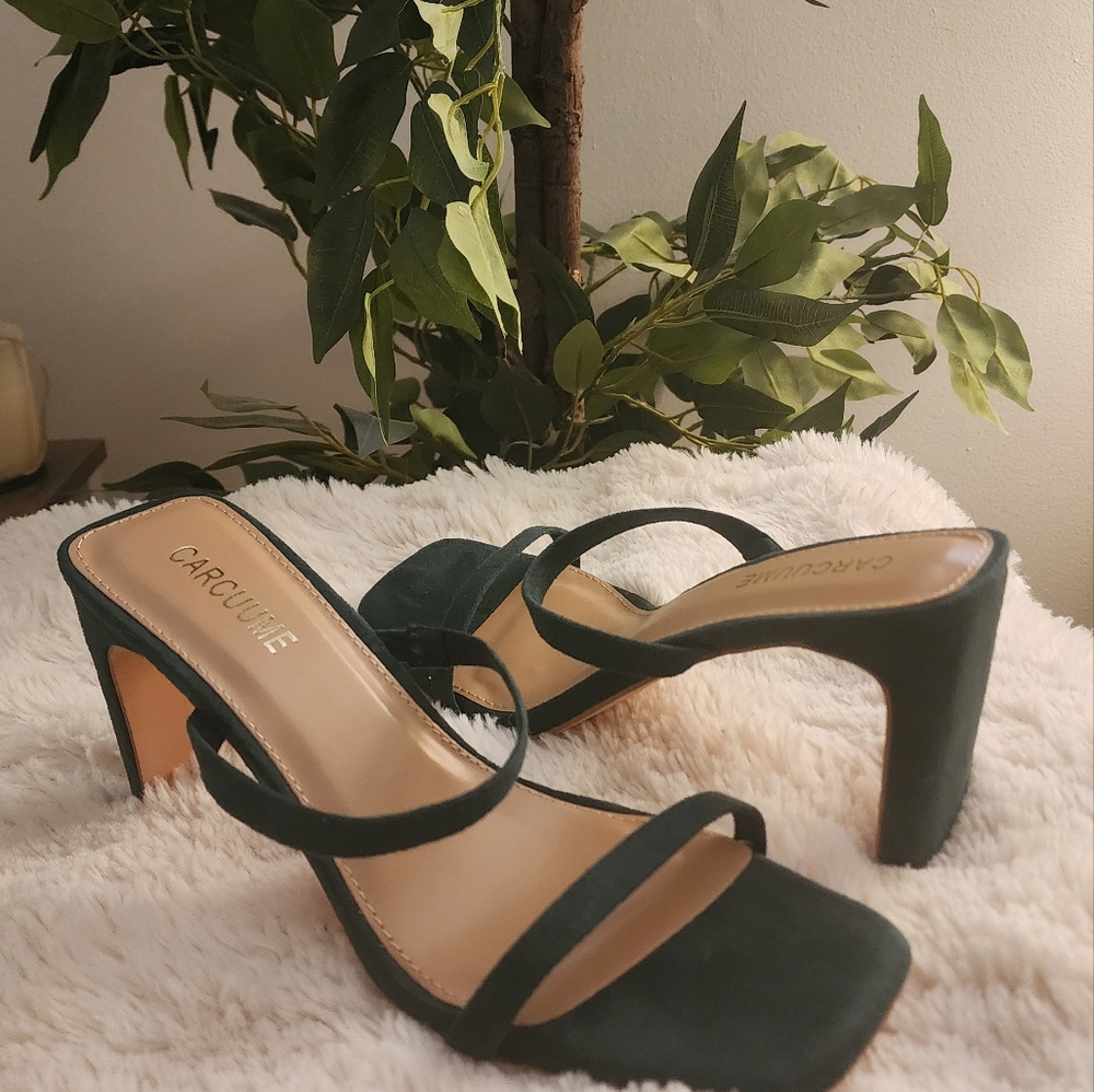 Women's Green Strappy Heels
